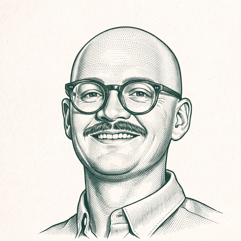 Line drawing portrait of Jonathan Bodeen